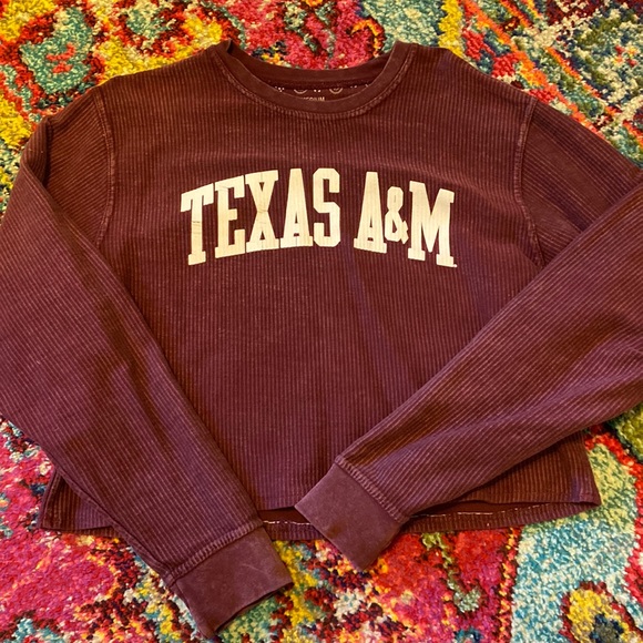 Pressbox Tops - Cropped Texas A&M Sweatshirt